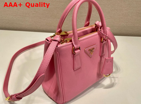 Prada Galleria Saffiano Leather Mini Bag in Pink 1BA906 Replica