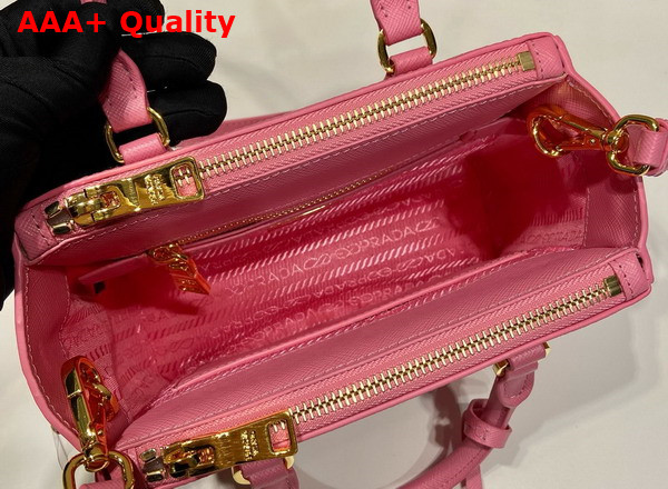 Prada Galleria Saffiano Leather Mini Bag in Pink 1BA906 Replica