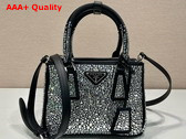 Prada Galleria Satin Mini Bag with Crystals Metal Color 1BA906 Replica