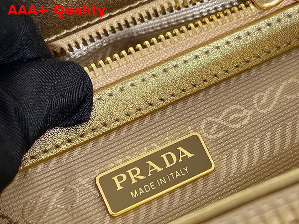 Prada Galleria Satin Mini Bag with Crystals in Platinum 1BA906 Replica