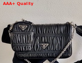 Prada Gaufre Nappa Leather Shoulder Bag in Black Replica