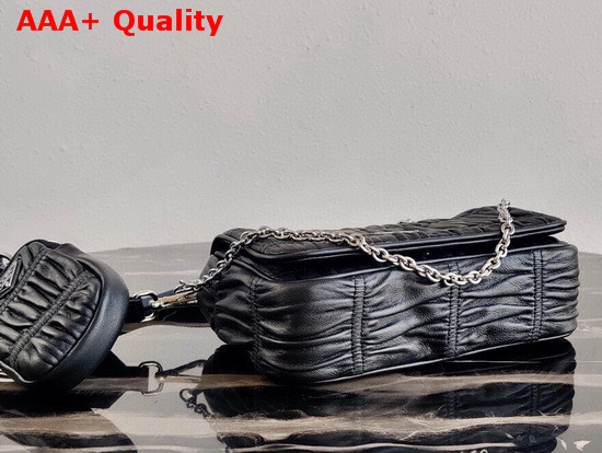 Prada Gaufre Nappa Leather Shoulder Bag in Black Replica