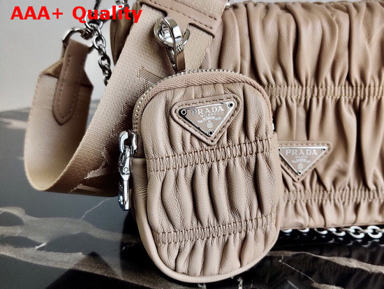 Prada Gaufre Nappa Leather Shoulder Bag in Cameo Beige Replica