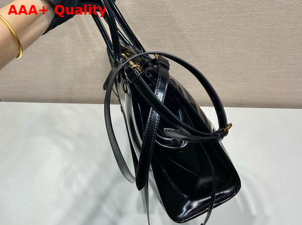 Prada Large Leather Handbag in Black 1BA433 Replica