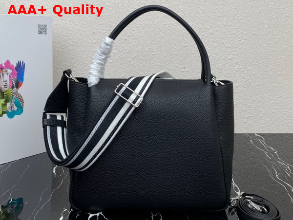 Prada Large Leather Handbag in Black 1BC170 Replica