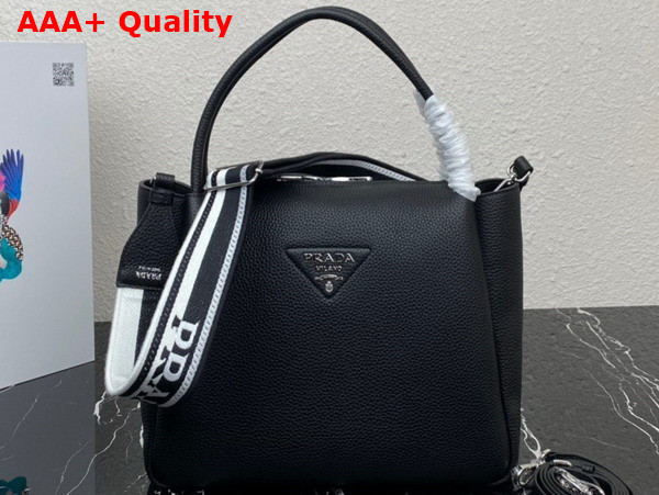 Prada Large Leather Handbag in Black 1BC170 Replica