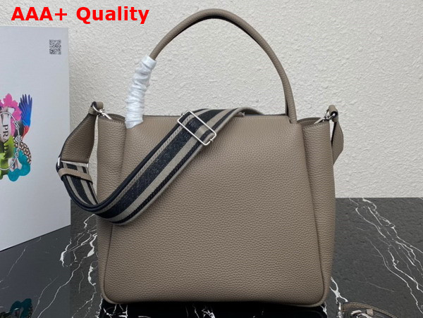 Prada Large Leather Handbag in Clay Grey 1BC170 Replica