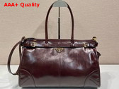 Prada Large Leather Handbag in Dark Brown 1BA433 Replica