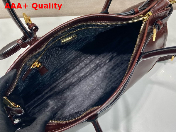 Prada Large Leather Handbag in Dark Brown 1BA433 Replica