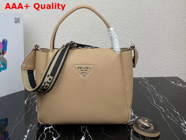 Prada Large Leather Handbag in Sand Color 1BC170 Replica