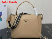 Prada Large Leather Handbag in Sand Color 1BC170 Replica