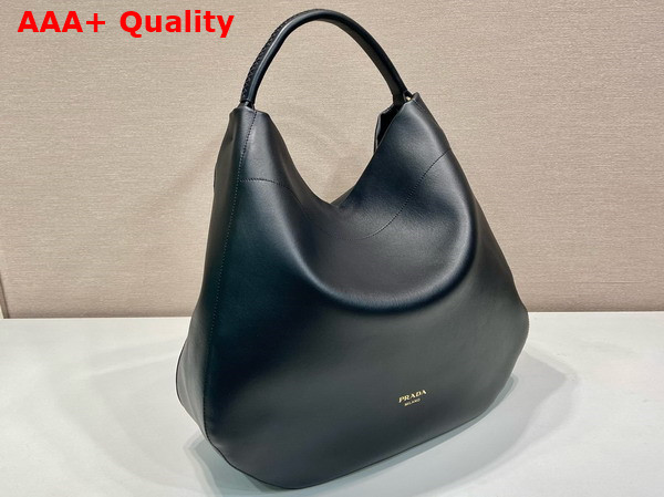 Prada Large Leather Shoulder Bag in Black 1BC219 Replica