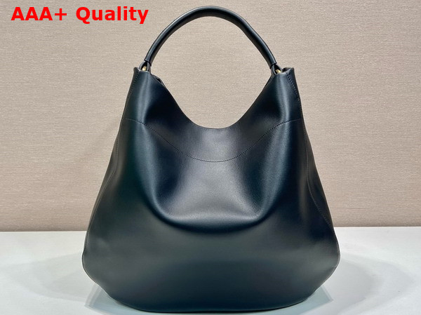 Prada Large Leather Shoulder Bag in Black 1BC219 Replica