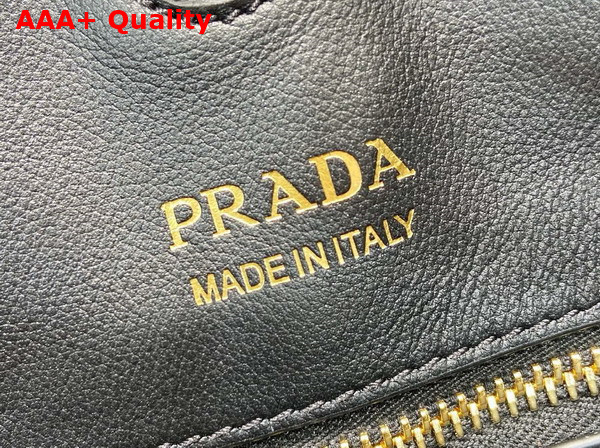 Prada Large Leather Shoulder Bag in Black 1BC219 Replica