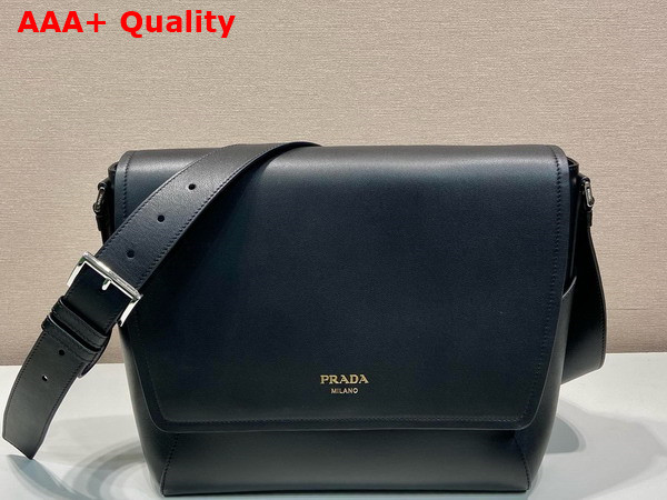 Prada Large Leather Shoulder Bag in Black 2VD068 Replica