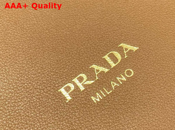 Prada Large Leather Shoulder Bag in Caramel 1BC219 Replica