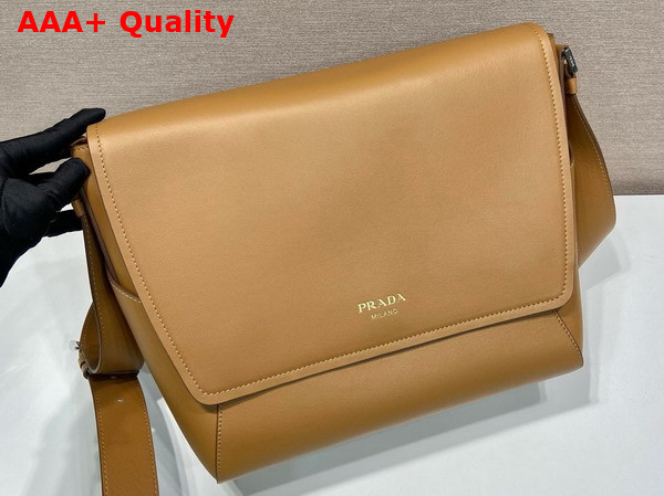 Prada Large Leather Shoulder Bag in Caramel 2VD068 Replica