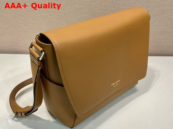 Prada Large Leather Shoulder Bag in Caramel 2VD068 Replica