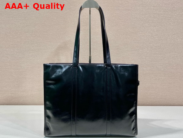 Prada Large Leather Tote Bag in Black 1BG460 Replica