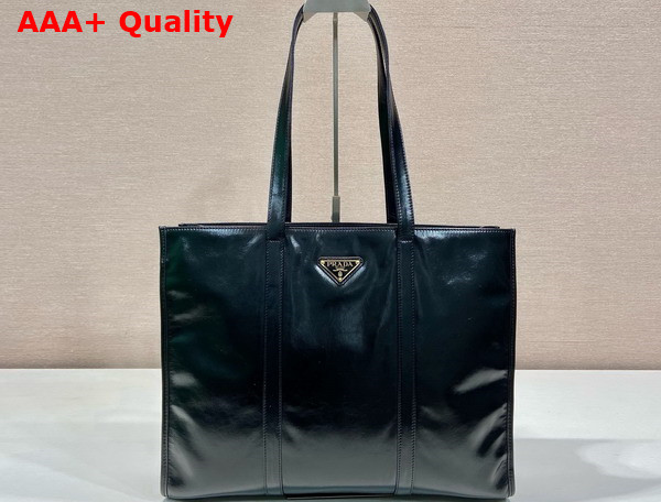 Prada Large Leather Tote Bag in Black 1BG460 Replica