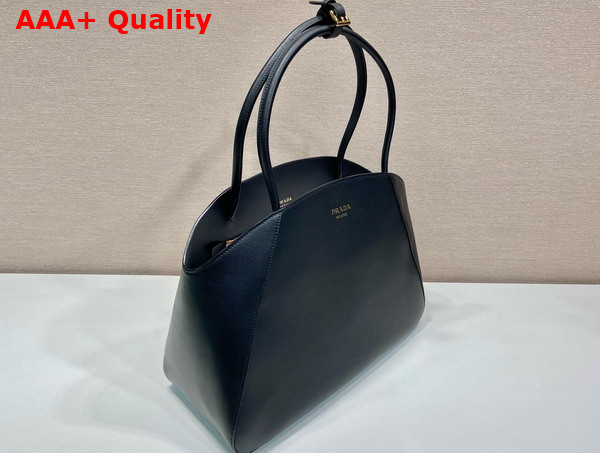 Prada Large Leather Tote Bag in Black 1BG510 Replica