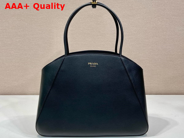 Prada Large Leather Tote Bag in Black 1BG510 Replica