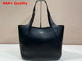 Prada Large Leather Tote Bag in Black 1BG512 Replica