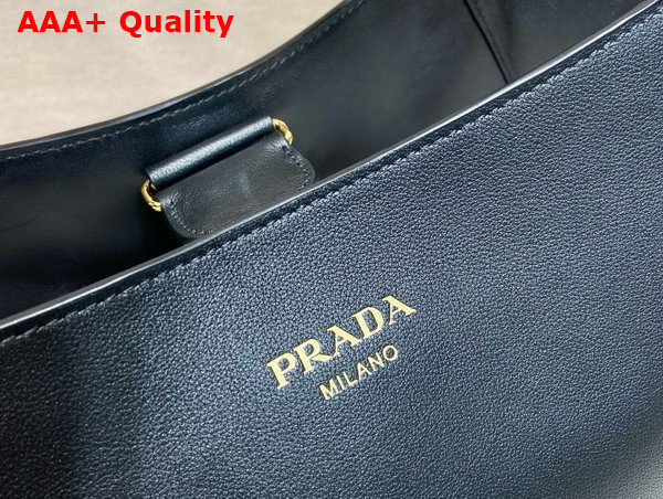 Prada Large Leather Tote Bag in Black 1BG512 Replica