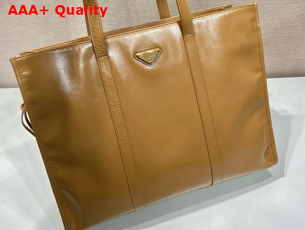 Prada Large Leather Tote Bag in Cameo 1BG460 Replica