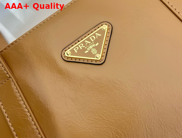 Prada Large Leather Tote Bag in Cameo 1BG460 Replica