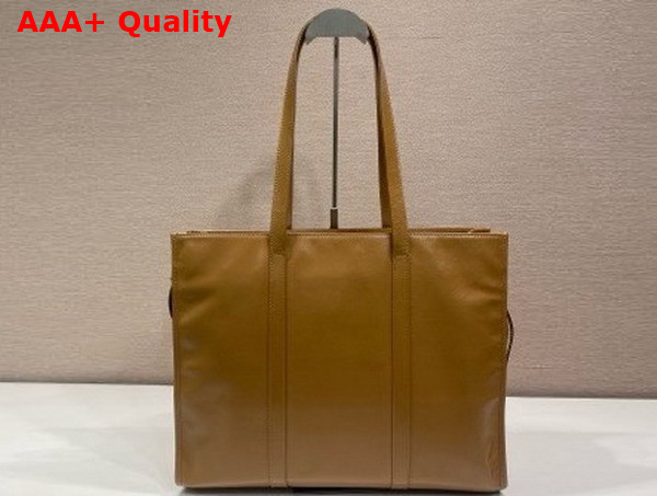 Prada Large Leather Tote Bag in Cameo 1BG460 Replica