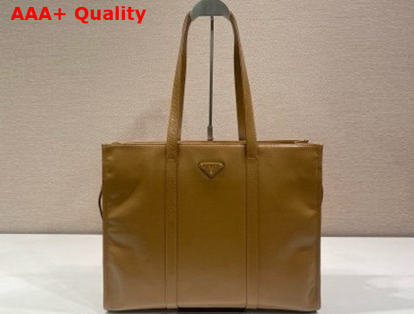 Prada Large Leather Tote Bag in Cameo 1BG460 Replica