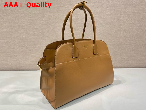 Prada Large Leather Tote Bag in Caramel 1BG508 Replica