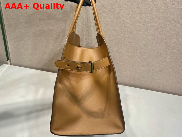 Prada Large Leather Tote Bag in Caramel 1BG508 Replica