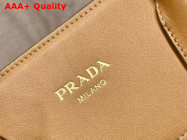 Prada Large Leather Tote Bag in Caramel 1BG508 Replica