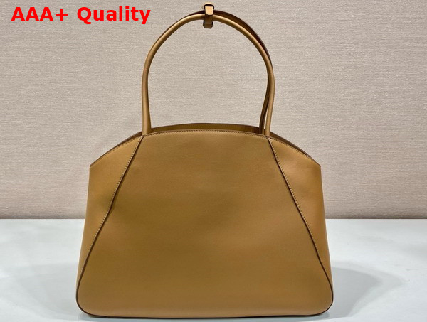 Prada Large Leather Tote Bag in Caramel 1BG510 Replica