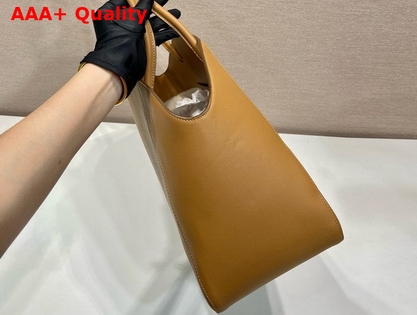 Prada Large Leather Tote Bag in Caramel 1BG510 Replica