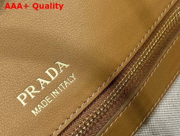 Prada Large Leather Tote Bag in Caramel 1BG510 Replica