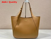 Prada Large Leather Tote Bag in Caramel 1BG512 Replica