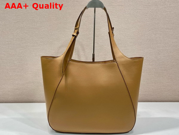 Prada Large Leather Tote Bag in Caramel 1BG512 Replica