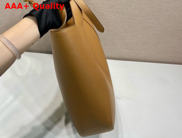 Prada Large Leather Tote Bag in Caramel 1BG512 Replica