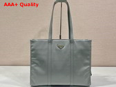 Prada Large Leather Tote Bag in Pewter 1BG460 Replica