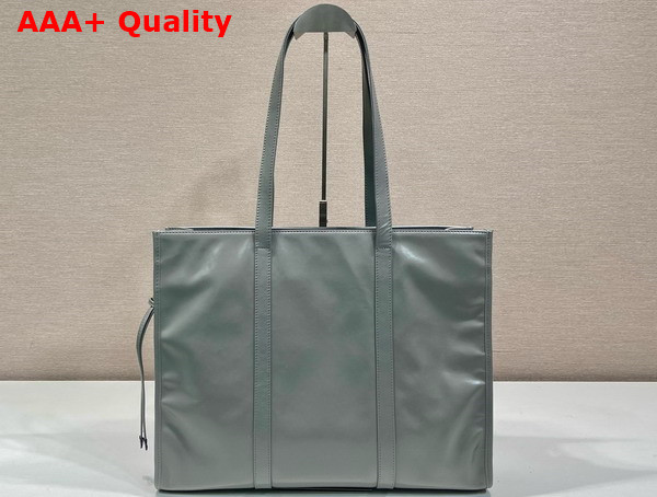 Prada Large Leather Tote Bag in Pewter 1BG460 Replica