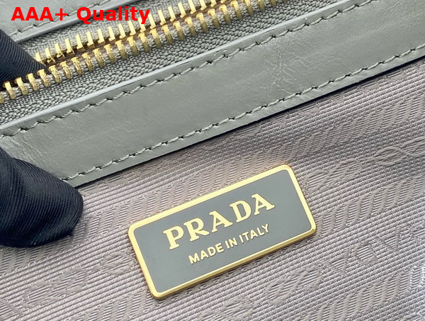 Prada Large Leather Tote Bag in Pewter 1BG460 Replica