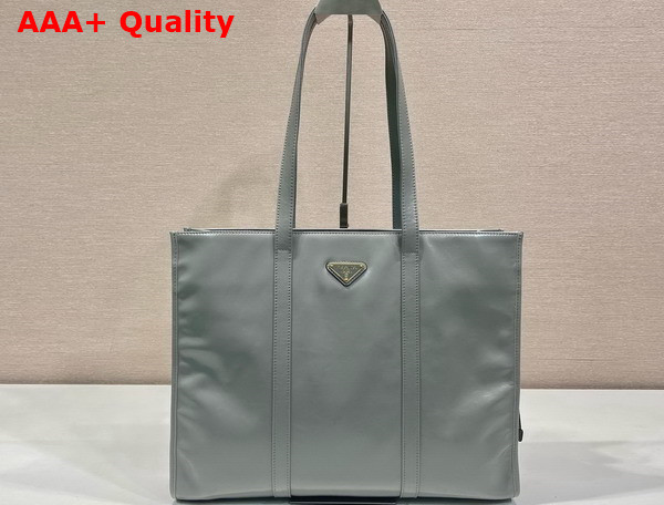 Prada Large Leather Tote Bag in Pewter 1BG460 Replica