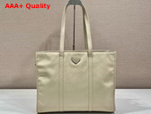 Prada Large Leather Tote Bag in Travertine 1BG460 Replica