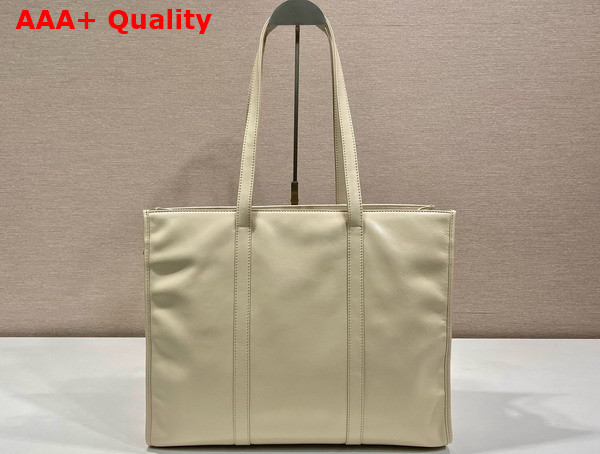 Prada Large Leather Tote Bag in Travertine 1BG460 Replica