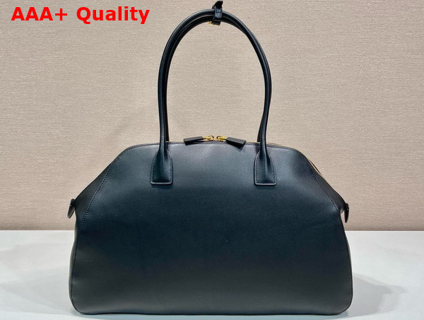 Prada Large Leather Tote Bag with Zipper Closure in Black 1BG506 Replica