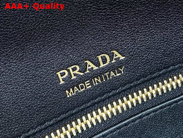 Prada Large Leather Tote Bag with Zipper Closure in Black 1BG506 Replica