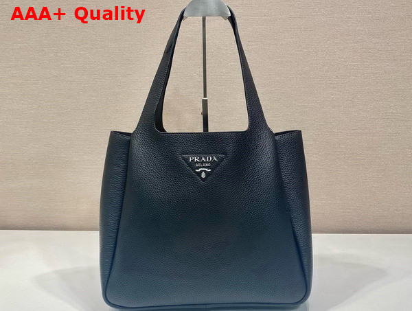 Prada Large Leather Tote in Black 1BG338 Replica